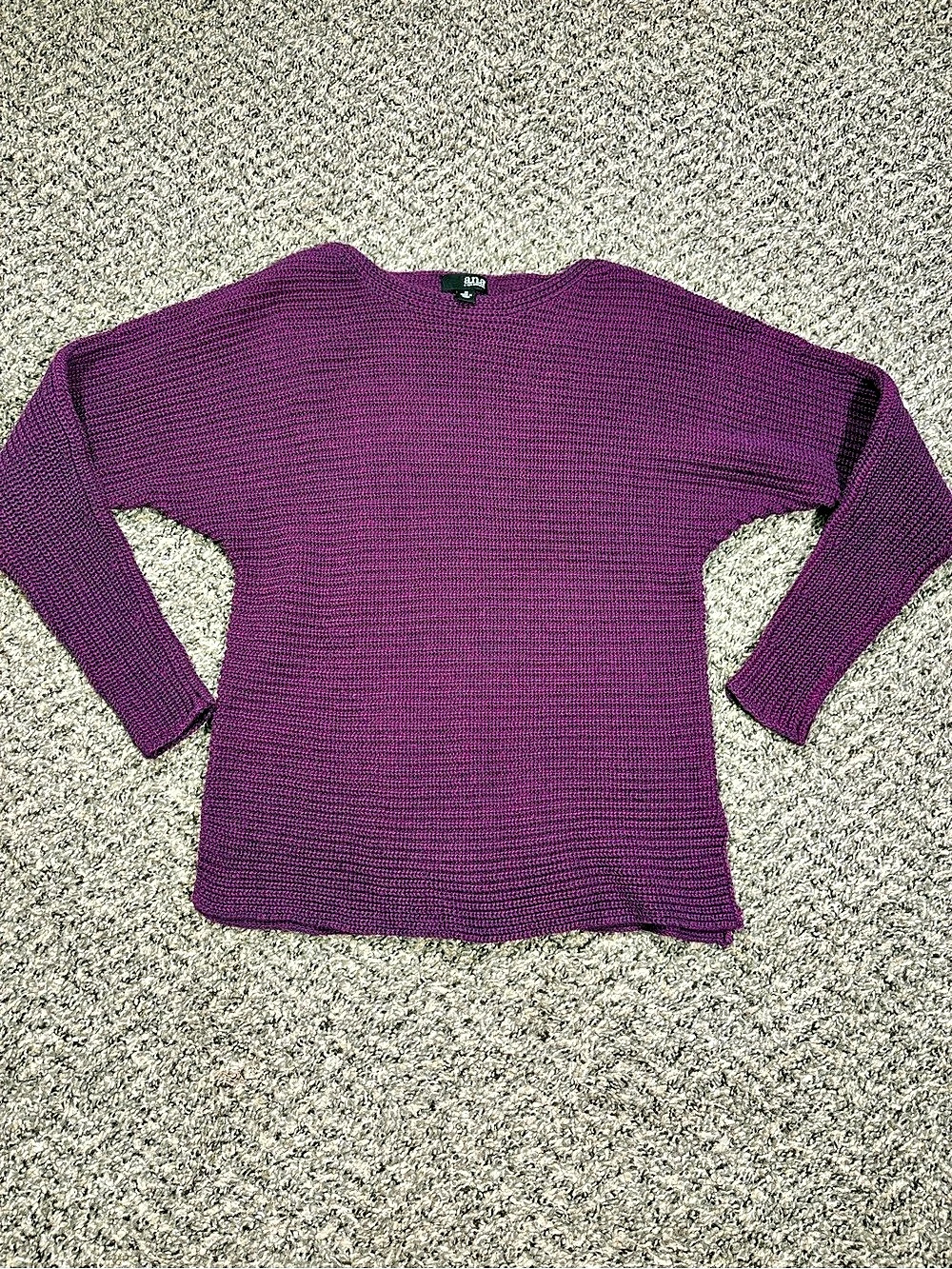 Ana Purple Knit Sweater Size Medium Like New